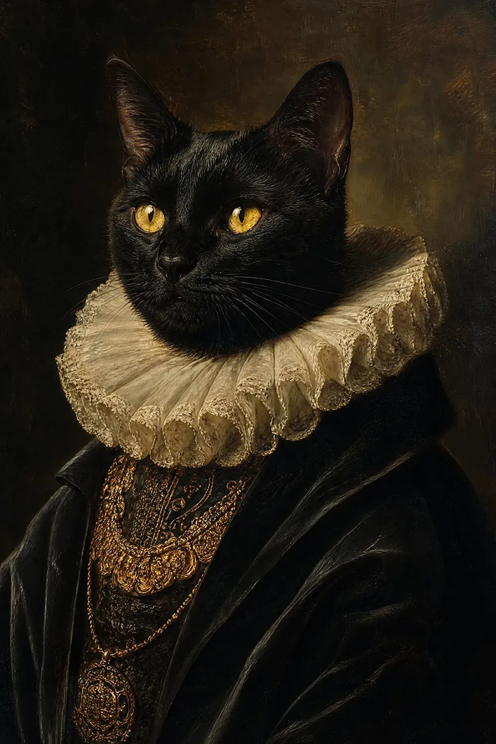 Black cat portrait artwork