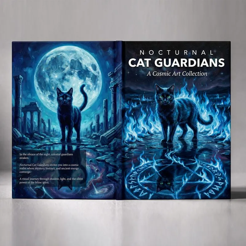 Nocturnal Cat Guardians book mockup