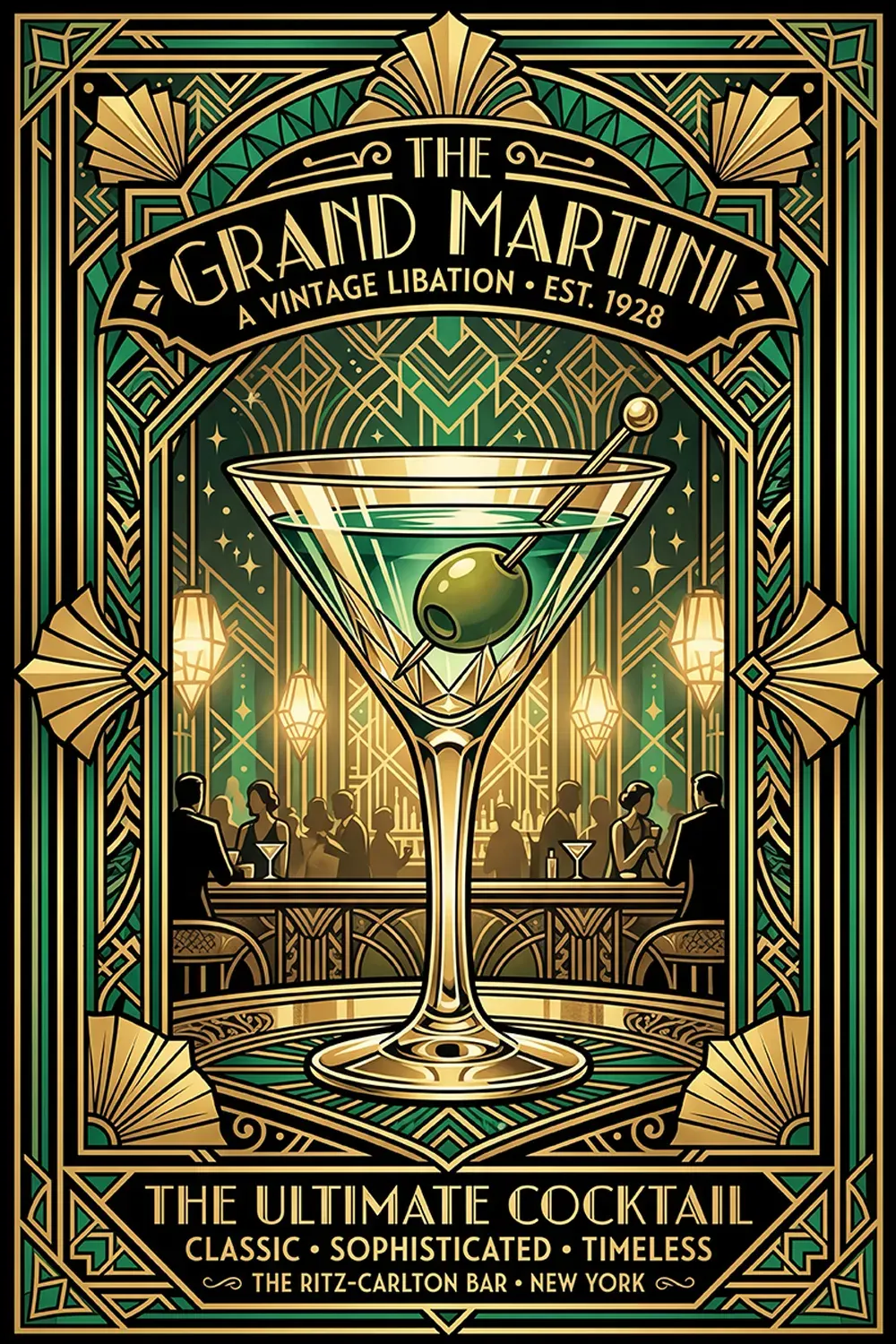 The Grand Martini cocktail poster