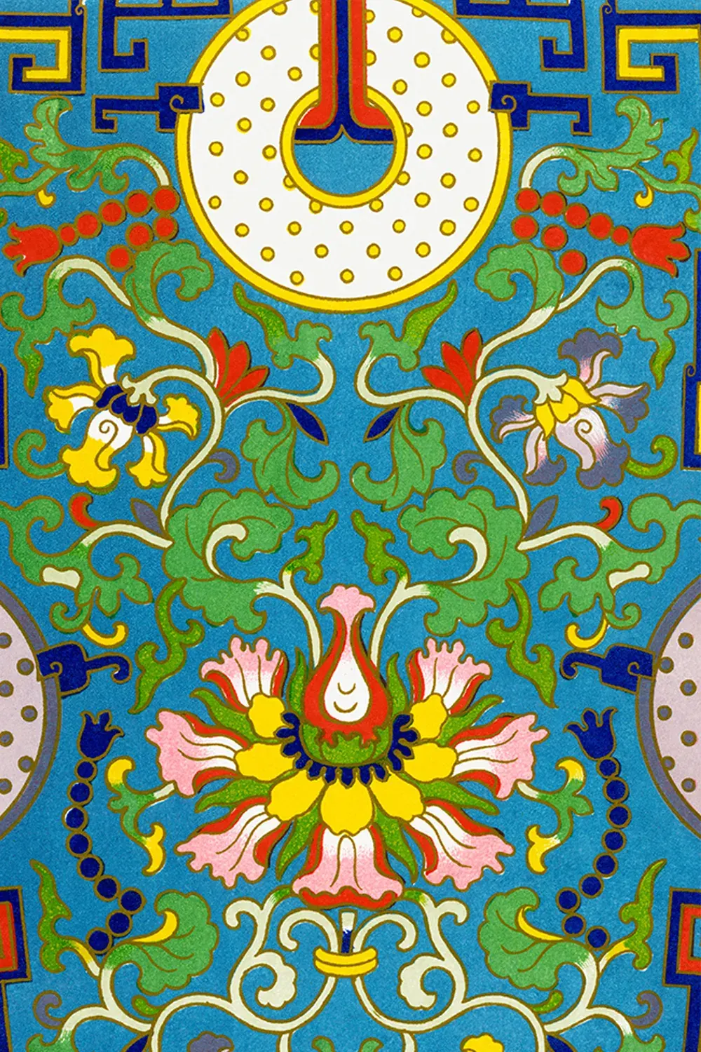 Ornamental lotus pattern panel