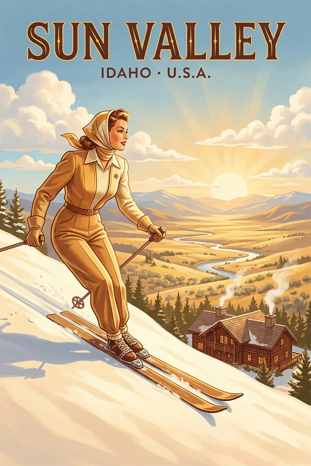 Sun Valley vintage travel poster